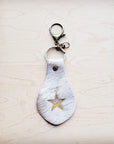 **Branded Hair-on-Hide Leather Key Chain-Star 703L
