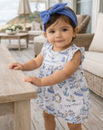 Seashore Bubble Romper – Bamboo Baby Girl Outfit