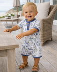 Seashore Baby Boy Romper – Bamboo Shortall One-Piece