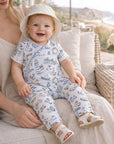 Seashore Baby Zipper Romper – Bamboo with Convertible Cuffs