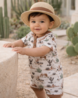 Baby Boy Shorty Romper – Bamboo Cactus Trails Henley Outfit