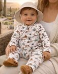 Baby Zipper Romper – Soft Bamboo Cactus Trails Pajamas