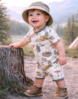 Trailblazer Soft Bamboo Shortall Romper for Baby Boys