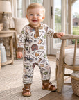 Farmer's Market Baby Henley Romper - Bamboo One Piece