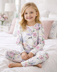 Dream Blossom Bamboo Kids Pajama Set with Floral Print