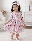 Watercolor Floral Girls Dress - Soft Bamboo Jersey