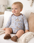 Wild Wrangler/Blue Western Cowboy Bamboo Baby Boy Bodysuit