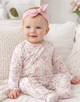 Bunny Blooms Soft Bamboo Zipper Romper for Easter