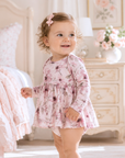 Watercolor Floral Skirted Baby Bodysuit - Bamboo