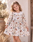 Larkspur Prairie Linen Western Dress With Eyelet Collar