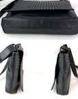 Bottega Veneta Intrecciato Black Leather Messenger Bag