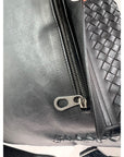 Bottega Veneta Intrecciato Black Leather Messenger Bag