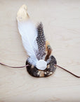 White/Gold Feather w/ Brown Metallic Hat Band (Band Only) 983k