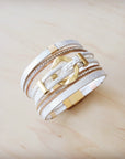 White & Gold Magnetic Cuff 811L