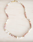 Frosted Sunstone & White Turquoise Long Layering Necklace 262o