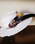 **Black and Gold Feather Band 983e