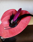 Boho Western Hat w/ Choice of Feather Hat Band-Rust 982g