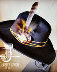 **Cowgirl Western Felt Hat w/ Choice of Turquoise Hat Accent-Black 981b