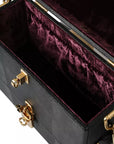 Dolce & Gabbana Black Lizard Embossed Double Box Bag
