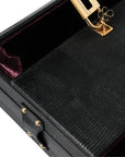 Dolce & Gabbana Black Lizard Embossed Double Box Bag