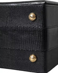 Dolce & Gabbana Black Lizard Embossed Double Box Bag
