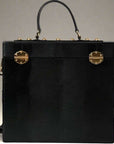 Dolce & Gabbana Black Lizard Embossed Double Box Bag