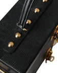 Dolce & Gabbana Black Lizard Embossed Double Box Bag
