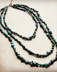 Genuine Natural Turquoise Triple Strand Necklace 254a