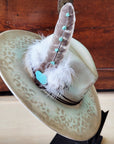 Hand-Painted Leopard Boho Western Cowgirl Hat & Band Mint 987d