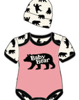 Pink Baby Bear Bodysuit & Hat
