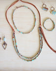 Aqua Terra Beaded Stretch Bracelet Barrel Bead 811x