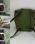 CHANEL Backpack Canvas Chevron Cuba Patchwork Khaki Green Backpack Preowned