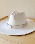 **Pastel Navajo Embossed Leather Hat Band w/ Turquoise Slab 950p