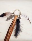 Boho Western Leather Boot Bling Charm Feather & Tree 500k