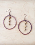 Western Copper Hoop Earrings w/ Picture Jasper Beads 200u