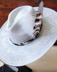 Hand-Painted Python Boho Western Cowgirl Hat & Band-Silver 987f