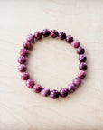 **Pink Agate Beaded Stretch Bracelet 810y