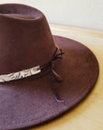 Sandy White Floral Embossed Leather Hat Band Only 951c