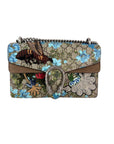 Gucci GG Supreme Blooms Print Embroidered Medium Dionysus Shoulder Bag Blue Taupe