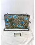 Gucci GG Supreme Blooms Print Embroidered Medium Dionysus Shoulder Bag Blue Taupe