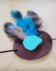 Boho Western Felt Hat w/ Choice of Turquoise Hat Accent-Tan 981d