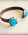 Genuine Natural Turquoise Cuff Bangle Bracelet 806t