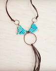 Imperial Jasper Slab Necklace w/ Copper Hoop & Tassel 252h