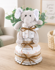 Wild About Baby Two-Tier Diaper Cake Gift Basket