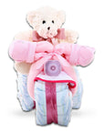 Pink Tricycle Diaper Cake Gift Basket