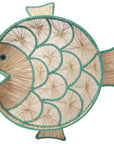 Fish Round Handwoven Decorative Iraca Tray