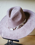 Taupe Boho Western Hat w/ Choice of Leather Band & Turquoise Slab 983w
