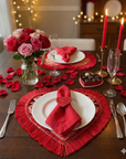 Heart Fringe Handwoven Iraca Placemat