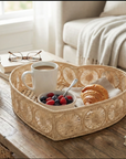 Heart-Shaped Handwoven Iraca Decorative Tray