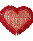 Heart Fringe Handwoven Iraca Placemat